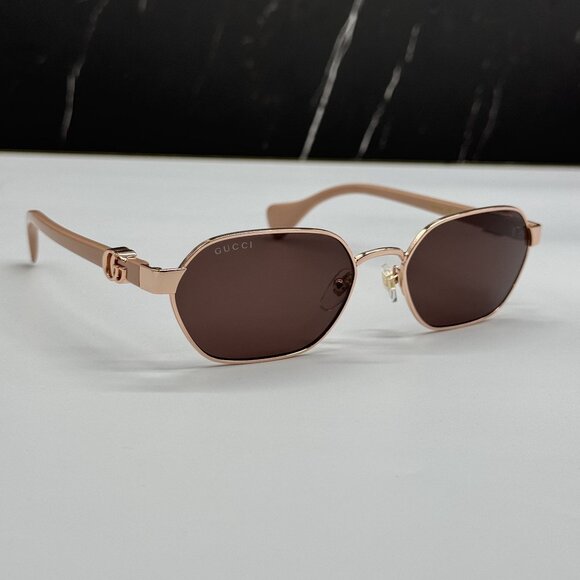 NEW GUCCI GG1593S 003 BROWN WOMEN SUNGLASSES GUCCI - Picture 5 of 11